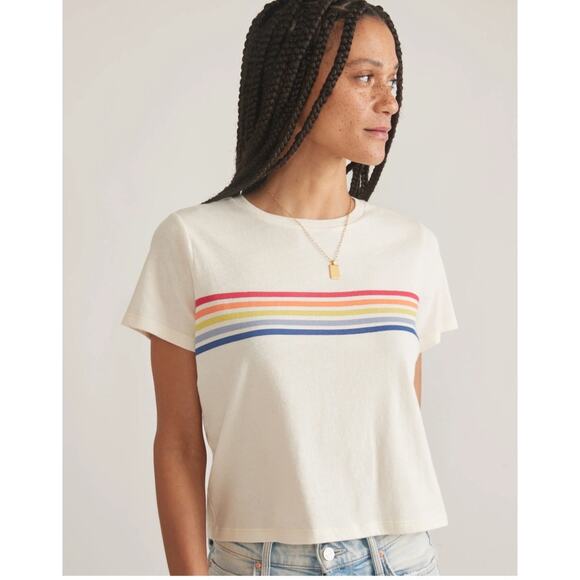 Marine Layer Rainbow Stripe Tshirt NWOT Size L - Picture 1 of 4